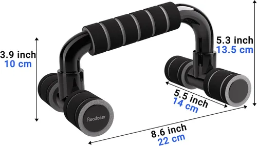 Miniatura 5 de READAEER Barras de Flexiones para Gimnasio, Equipo de Ejercicio, Fitness, 1 Par de Mangos de Flexiones con Agarre de Espuma Acolchada y Estructura