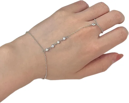 Pulsera de plata de ley 925 para mujer, pulsera de mano para mujer, pulseras esclavas de 7 a 9 pulgadas ajustable