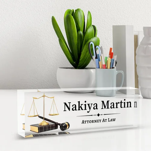Miniatura 4 de Placa de nombre personalizada para escritorio, placa de nombre de escritorio de acrílico personalizada, regalos de agradecimiento a los empleados