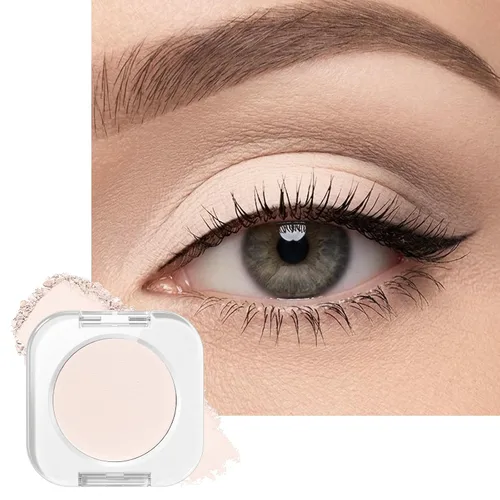 Miniatura 19 de Erinde Paleta de sombra de ojos blanca mate, sombra de ojos en polvo prensado blanco, ultra mezclable, color pigmentado, larga duración, base de 201