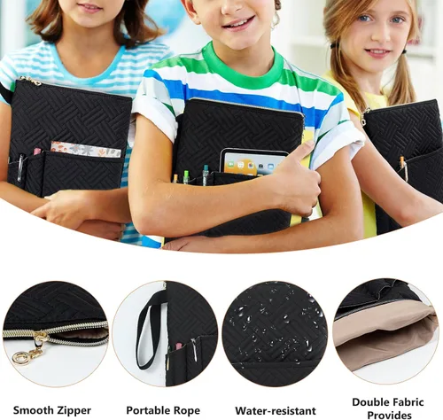 Miniatura 4 de Funda de libro APLUFINE con cremallera, protector de libro acolchado de 11"X9", fundas de libro acolchadas lavables para libros de tapa blanda
