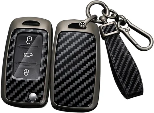ontto Funda para llavero de automóvil para Volkswagen Jetta Golf GTI Passat Polo Tiguan Atlas Touareg Beetle Flip Flip Llave plegable, soporte de