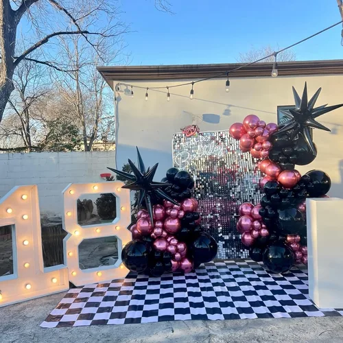 Miniatura 6 de 6 globos de estrella negra, globos de 22 pulgadas, globos de papel de aluminio con forma de estrella de Mylar para fiestas de cumpleaños, bodas