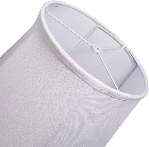 Miniatura 7 de Juego de dos pantallas Tootoo Star blancas para lámpara, juego de pantallas de tela de barril grandes para lámpara de pie y de mesa, 10 x 14 x 10