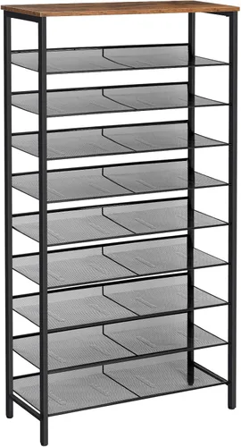 Miniatura 11 de HOOBRO - Estantería para zapatos de 8 niveles, estante para zapatos de 29.5"L, organizador de almacenamiento de zapatos de gran capacidad para 21-24