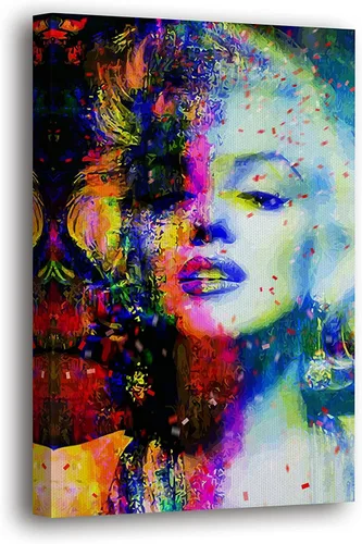 Miniatura 26 de SpiritualHands Marilyn Monroe - Lienzo decorativo para pared y póster – Decoración femenina moderna de maquillaje femenino, impresión de moda