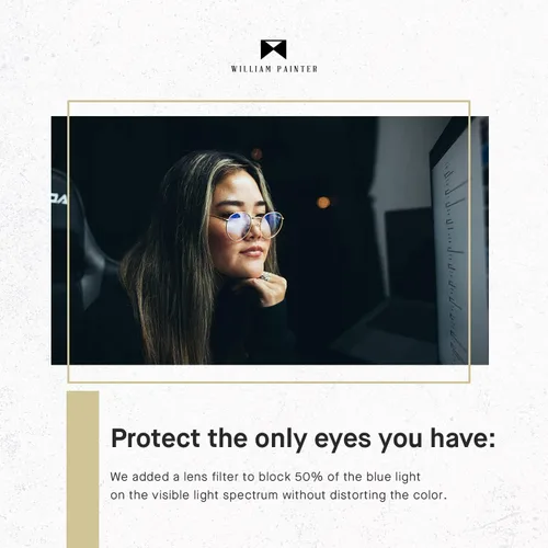 Miniatura 5 de William Painter Gafas de bloqueo de luz azul para mujeres y hombres, reducen la fatiga ocular, la fatiga y los dolores de cabeza