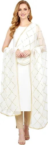 Miniatura 12 de Chandrakala Dupatta de gasa para mujer, chal bufanda envolvente Chunni (D238-P)