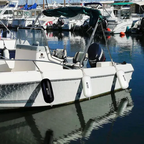 Miniatura 7 de Leader Accessories Guardabarros para barco, paquete de 4 parachoques para barco, con agujero a través del medio acanalado, inflable, incluye líneas