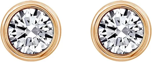 Miniatura 2 de Tienda Collection Platinum or Gold Plated Sterling Silver Bezel Set Stud Earrings made with Infinite Elements Zirconia