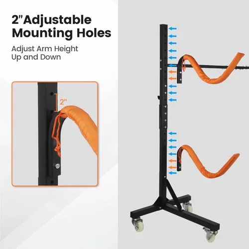 Miniatura 3 de Estante de almacenamiento independiente para kayak, estantes ajustables para kayak al aire libre con 4 ruedas bloqueables, soportes de kayak