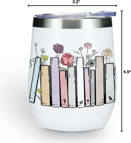 Miniatura 7 de Vaso inspirado en decoración de libros, regalos para amantes de los libros, taza de café con tapa para mujeres, mamá, niñas, hermana, amistad