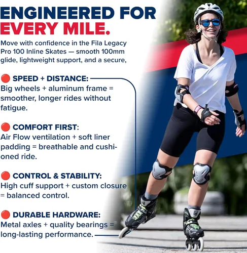 Miniatura 3 de FILA Legacy Pro 100 Inline Speed Skates for Women Precision, Performance, and Stability for Training in Outdoor and Indoor Rinks