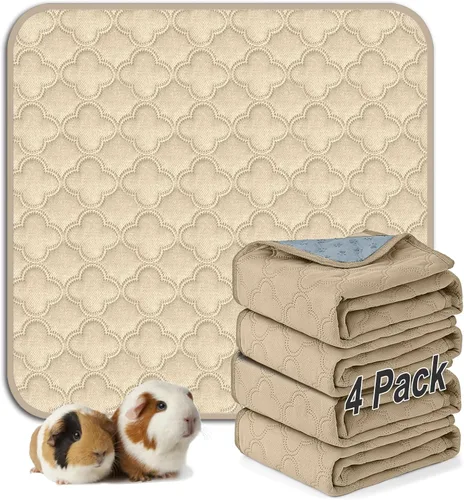 Miniatura 44 de FunFurry Forro lavable para jaula de conejillo de indias, paquete de 4 almohadillas reutilizables y lavables, ropa de cama impermeable