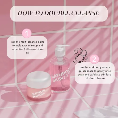 Miniatura 8 de Saturday Skin Melt Cleanse - Bálsamo removedor de maquillaje, limpieza diaria, bálsamo facial a aceite, lavado de doble cara, vegano, quitar