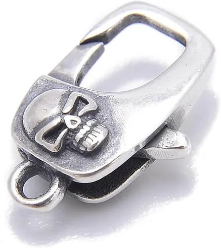 JM Design 925 plata esterlina Anti-plata cráneo rectángulo broche 0.394x0.571 in 2 piezas por bolsa para la fabricación de joyas
