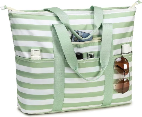 Miniatura 9 de LEDAOU Bolsa grande de playa para mujer, impermeable, a prueba de arena, con cremallera, bolsa de viaje para gimnasio