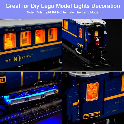 Miniatura 2 de Kit de luz LED mejorado compatible con Lego The Orient Express Train Building Toy Set, compatible con Lego 21344, el mejor regalo para adultos