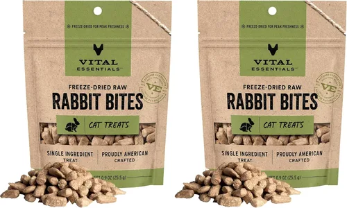 Miniatura 11 de Vital Essentials Golosinas liofilizadas para gatos Mordeduras de salmón, proteína única Calidad premium Sin granos, golosinas crujientes