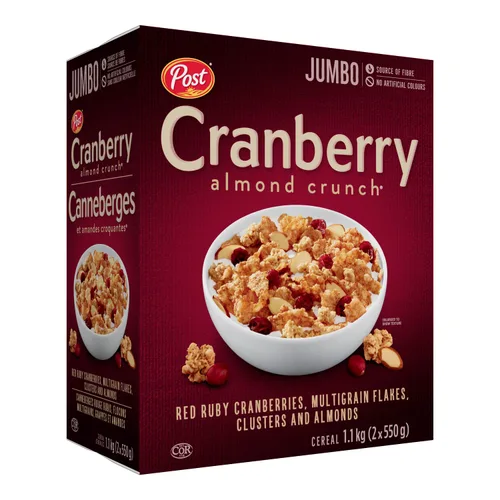 Miniatura 6 de Post Cereal crujiente de almendras y arándanos 2.4 lbs/2.2 libras. {Importado de Canadá}