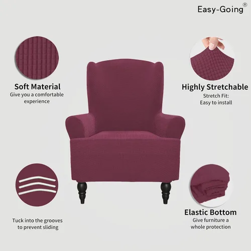 Miniatura 3 de Easy-Going Funda elástica para sofá de 1 pieza, protector de muebles, suave con parte inferior elástica, poliéster, elastano, tela jacquard a