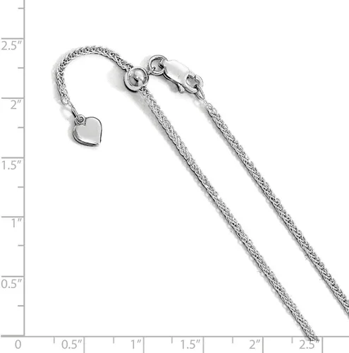 Miniatura 2 de 0,95mm plata de ley DC Ajustable Trigo Cadena Tobillera, 11inch