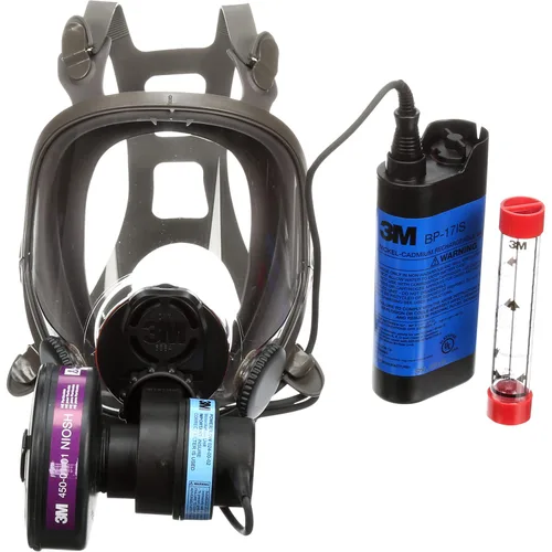 3M Kit de respirador de purificación de aire Powerflow 6800PF, montado en la cara, tamaño medio, protección contra polvo, neblina, humos, plomo,