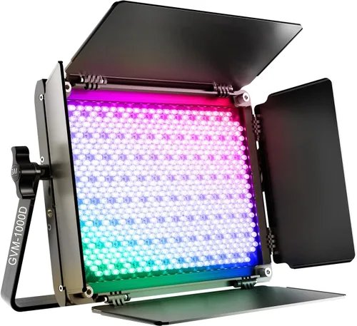 Miniatura 4 de GVM - Luz de video LED RGB, luz de estudio 800D con control de aplicación, kit de iluminación de fotografía, 1 paquete con 8 tipos de luces