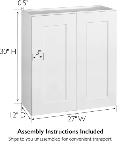 Miniatura 3 de Design House Brookings Shaker 543041 - Armario de cocina de pared sin ensamblar, 24 pulgadas de ancho x 12 pulgadas de profundidad x 36 pulgadas