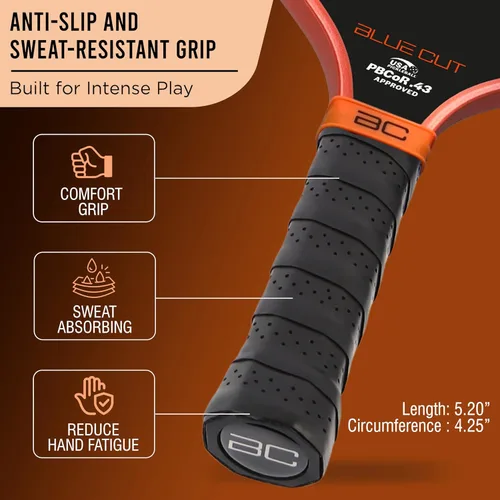 Miniatura 4 de Blue Cut Pickleball Paddle – USAPA Approved Pickleball Paddles Racket with T700 Carbon Fiber, 16mm Honeycomb Core, Spin Surface, Pro Power Speed &