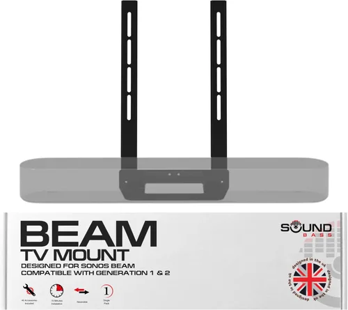 Soporte de TV Soundbass Beam, Compatible con las Generaciones 1 y 2 del Soporte de Montaje Sonos Beam para TV, Negro, Kit Completo de Hardware