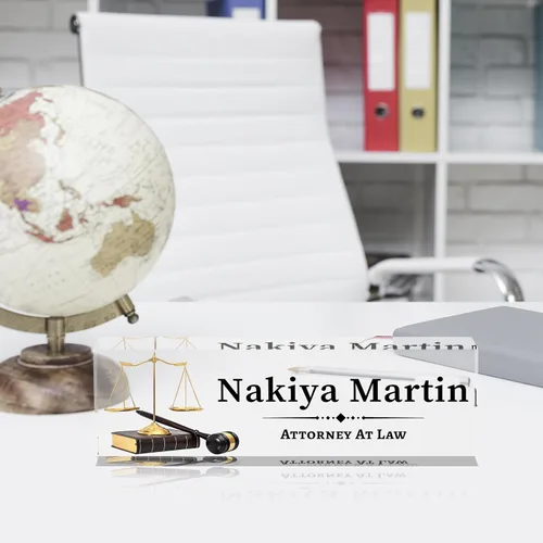 Miniatura 3 de Placa de nombre personalizada para escritorio, placa de nombre de escritorio de acrílico personalizada, regalos de agradecimiento a los empleados