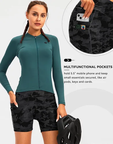 Miniatura 4 de Pantalones cortos de ciclismo acolchados 4D para mujer, 57 pulgadas, ropa interior de ciclismo, ciclismo de carretera, pantalones cortos para mujer