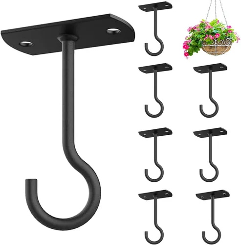 Miniatura 23 de Ganchos colgantes de metal para plantas, 6 pulgadas, paquete de 4 ganchos decorativos de pared para colgar linternas, comedero de pájaros, cesta