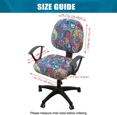 Miniatura 4 de Smiry Fundas elásticas para silla de computadora de oficina, universales, lavables, extraíbles y giratorias, fundas protectoras para asiento + Azul