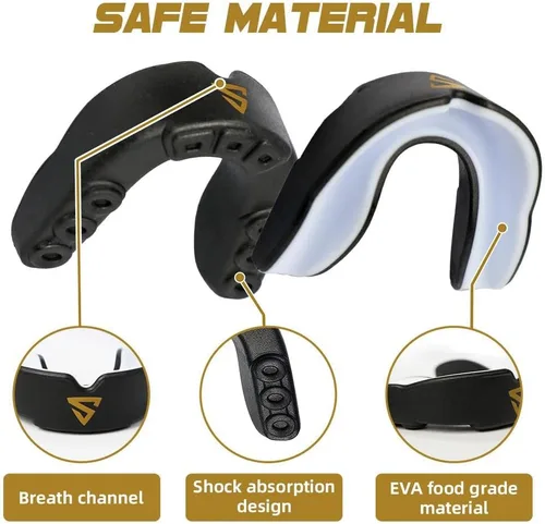 Miniatura 2 de Protector bucal con funda, para fútbol, boxeo, lacrosse y otros deportes de contacto, ajuste personalizado, transpirable, extraíble, ligero