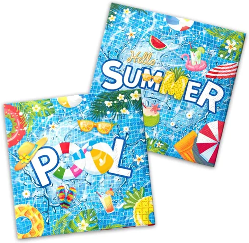 40 servilletas de verano – Servilletas de papel desechables para fiestas en la piscina, cumpleaños, vacaciones de verano Pool Party