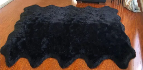 Miniatura 85 de LAMBZY Alfombra sintética de piel de oveja auténtica, con textura inferior gruesa, fuerte, fácil de lavar, resistente a las manchas, perfecta