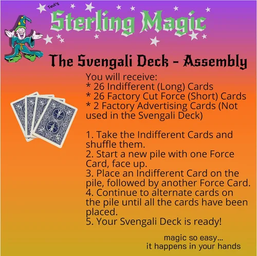 Miniatura 2 de Ted's Sterling Magic Bicicleta Svengali Deck Trick en la espalda azul, traje de clubes, elige tu tarjeta de fuerza (ocho)