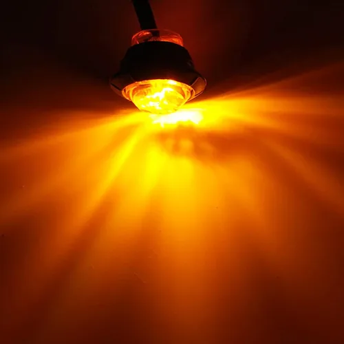 Miniatura 3 de KEING Mini pequeño redondo 3/4 pulgadas 12 V ámbar LED botón luz luz indicadora universal marcador lateral luces impermeable camión remolque autobús