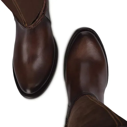 Miniatura 7 de Cuadra Botas altas para mujer en piel auténtica con cremallera marrón