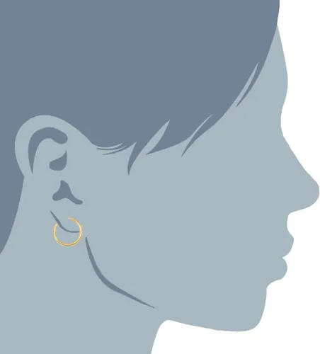 Miniatura 3 de Pendientes de aro redondos sin fin brillantes de oro amarillo de 10 quilates