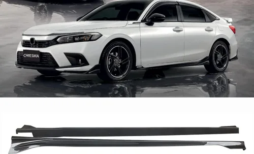 CHIESMA Faldas laterales para Honda Civic de 11ª generación 2022-2025 Sedan y Hatchback ABS Fibra de carbono Estilo RS Estilo Rocker Extensión Panel