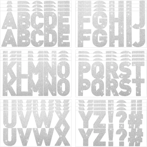 Miniatura 10 de Harloon 232 piezas de 24 hojas de letras grandes con purpurina, letras del alfabeto con letra grande, kit de letras autoadhesivas para buzón, Dorado