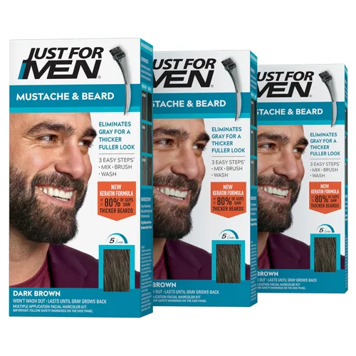 Miniatura 9 de Just For Men - Tinte para bigote y barba, tinte para barba para hombres con cepillo, incluye queratina, biotina, aloe vera y aceite de coco