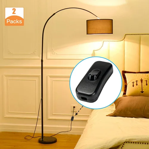 Miniatura 3 de Paquete de 2 interruptores de cable en línea, interruptor de control de lámpara de encendido/apagado para dormitorio, lámpara de mesa, cable