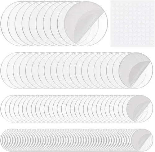 Miniatura 15 de FINGERINSPIRE 100 piezas de lámina de acrílico circular transparente de 1 pulgada, bases circulares en miniatura en blanco, disco de acrílico mini