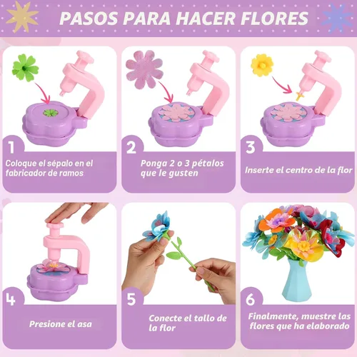 Miniatura 5 de DAISRED Kits de manualidades de flores, juguetes para niños, artes y manualidades para niñas de 4 a 6 a 8 años, kit de fabricación de flores
