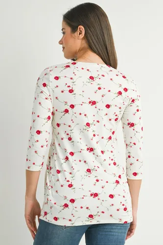 Miniatura 64 de LaClef - Blusa de maternidad para mujer, cuello redondo, manga 3/4, plisada al frente, estilo peplum