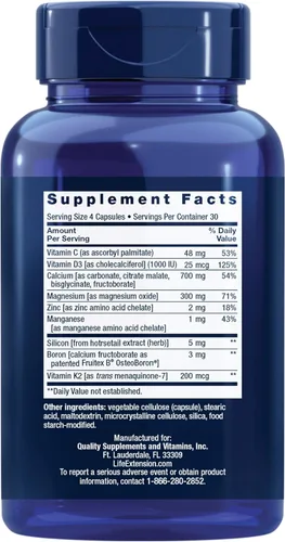 Miniatura 2 de Life Extension Bone Restore con vitamina K2 – Suplemento para la salud ósea para huesos fuertes – 3 tipos de calcio absorbible, vitaminas D3 y K2